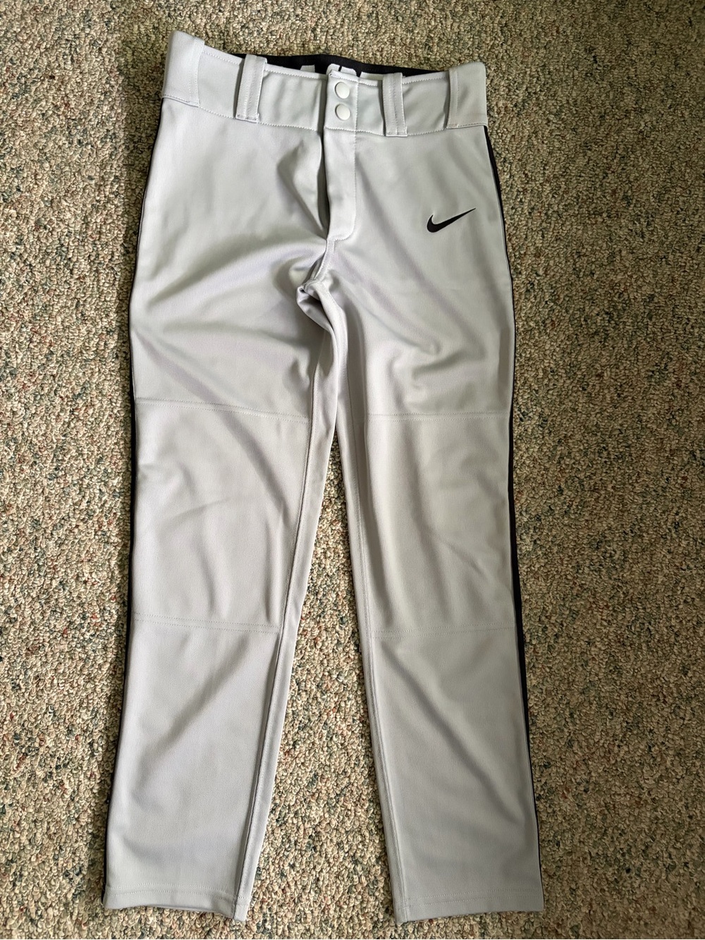 NIKE Dri Fit Straight Elastic Waist High Rise Gray Baseball Pants Boy's Size M
